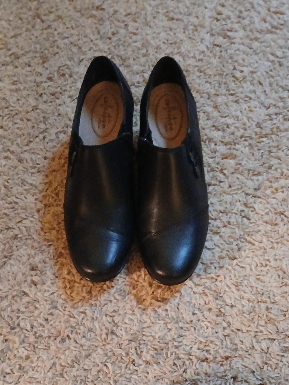 Clarks Women's Black Slip-On Loafers